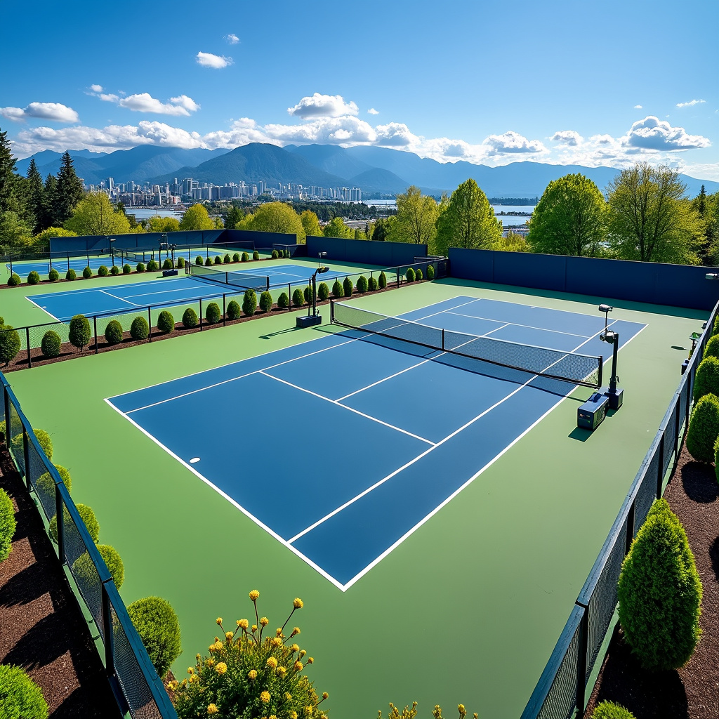 Our stunning outdoor courts with mountain views